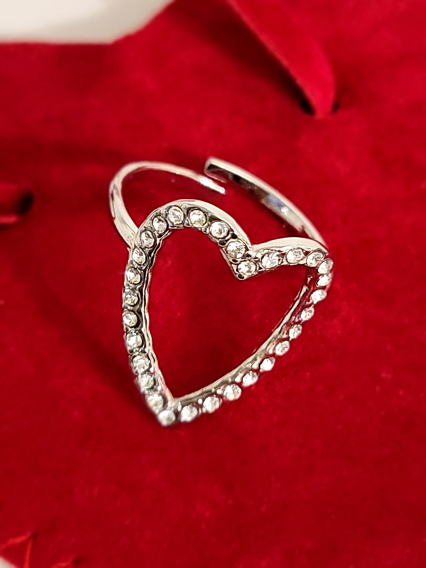 Bague coeur en Strass