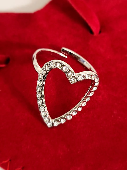 Bague coeur en Strass